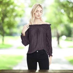 Banana Republic Dark Gray Pleated Blouse